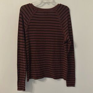 Michael Stars for Evereve size Small Rust Brown and Black Stripe Soft Sweater